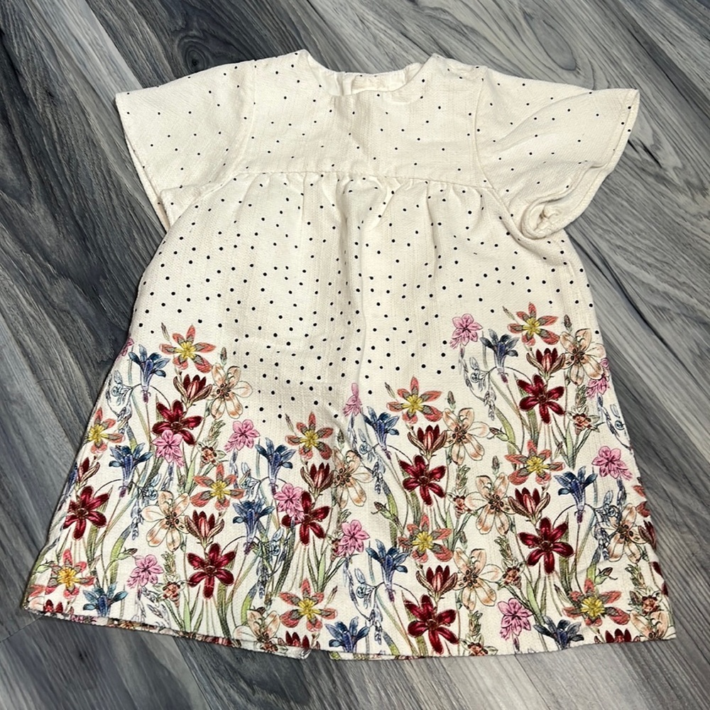 Zara Baby Floral Dress Button Back size 2/3 years